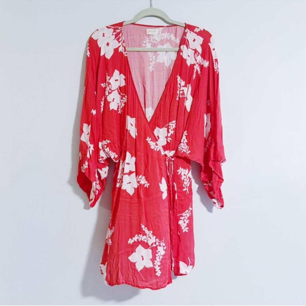 Gillia - Punch Floral Print Wrap Dress